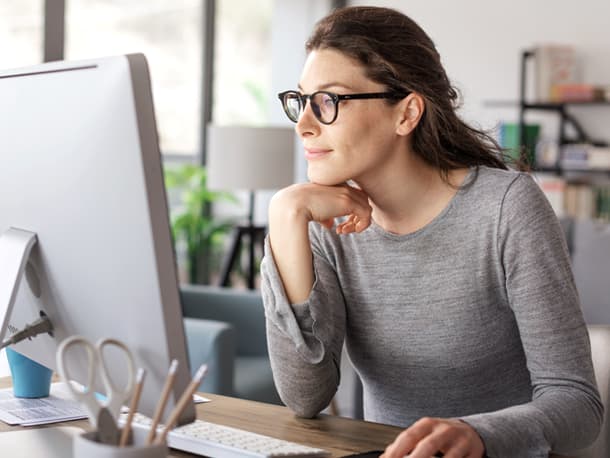 Female looking at computer